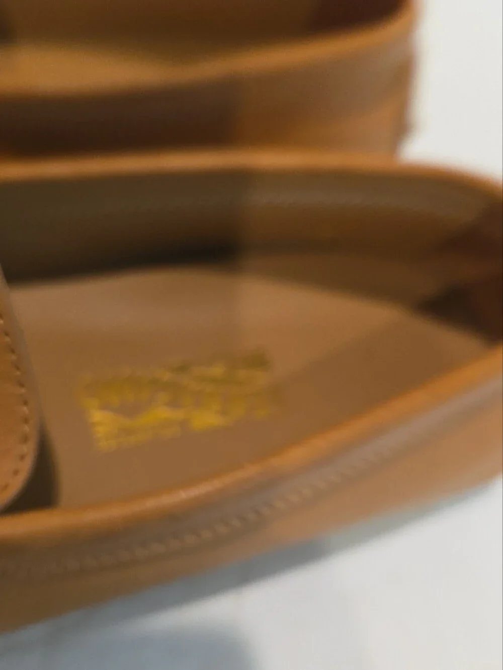 Ferragamo Tan Leather Driving Loafers with Gold Hardware Size 27